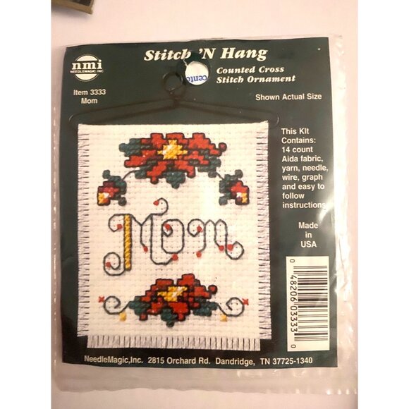 NOS Assorted Cross Stitch Lot 5 Kits Christmas Ornaments Complete - Picture 6 of 7